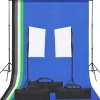 vidaXL Kit de estudio fotográfico con set de luces y fondo Outlet