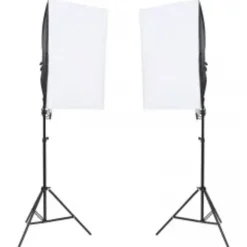 vidaXL Kit de estudio fotográfico con set de luces y fondo Outlet