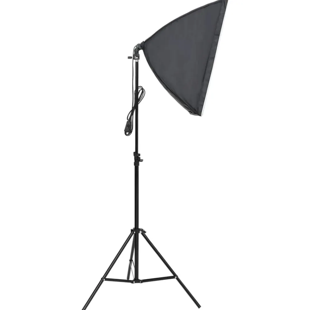 vidaXL Kit de estudio fotográfico con set de luces, fondo y reflector New