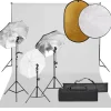 vidaXL Cámaras Y Objetivos-Kit de estudio fotográfico con set de luces, fondo y reflector