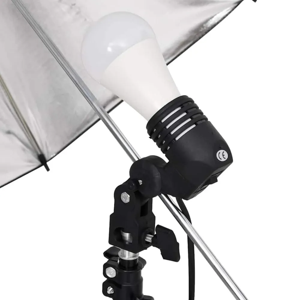 vidaXL Cámaras Y Objetivos-Kit de estudio fotográfico con set de luces, fondo y reflector