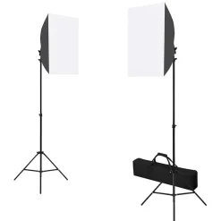 vidaXL Cámaras Y Objetivos-Kit de estudio fotográfico con luces softbox, fondo y reflector