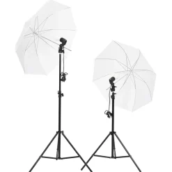 vidaXL Kit de estudio fotográfico con set de luces, fondo y reflector Discount