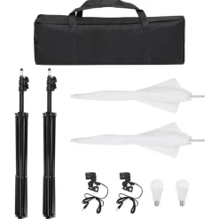 vidaXL Kit de estudio fotográfico con set de luces, fondo y reflector Discount