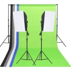 vidaXL Kit de estudio fotográfico con set de luces, fondo y reflector Online
