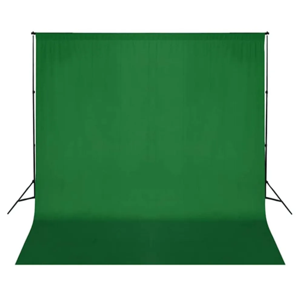 vidaXL Kit de estudio fotográfico con set de luces, fondo y reflector Verde Clearance
