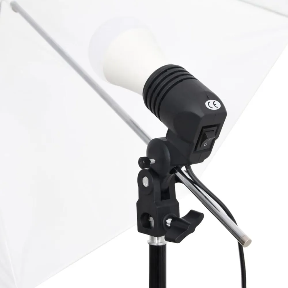 vidaXL Kit de estudio fotográfico con set de luces, fondo y reflector Verde Clearance
