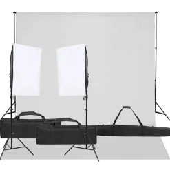 vidaXL Cámaras Y Objetivos-Kit de estudio fotográfico con set de luces y fondo