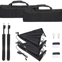vidaXL Cámaras Y Objetivos-Kit de estudio fotográfico con set de luces y fondo