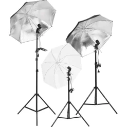 vidaXL Kit de estudio fotográfico con set de luces y fondo
