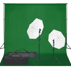 vidaXL Cámaras Y Objetivos-Kit de estudio fotográfico con set de luces y fondo