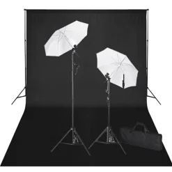 vidaXL Cámaras Y Objetivos-Kit de estudio fotográfico telón fondo 600x300 cm y luces