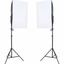 vidaXL Cámaras Y Objetivos-Kit de estudio fotográfico con set de luces, fondo y reflector