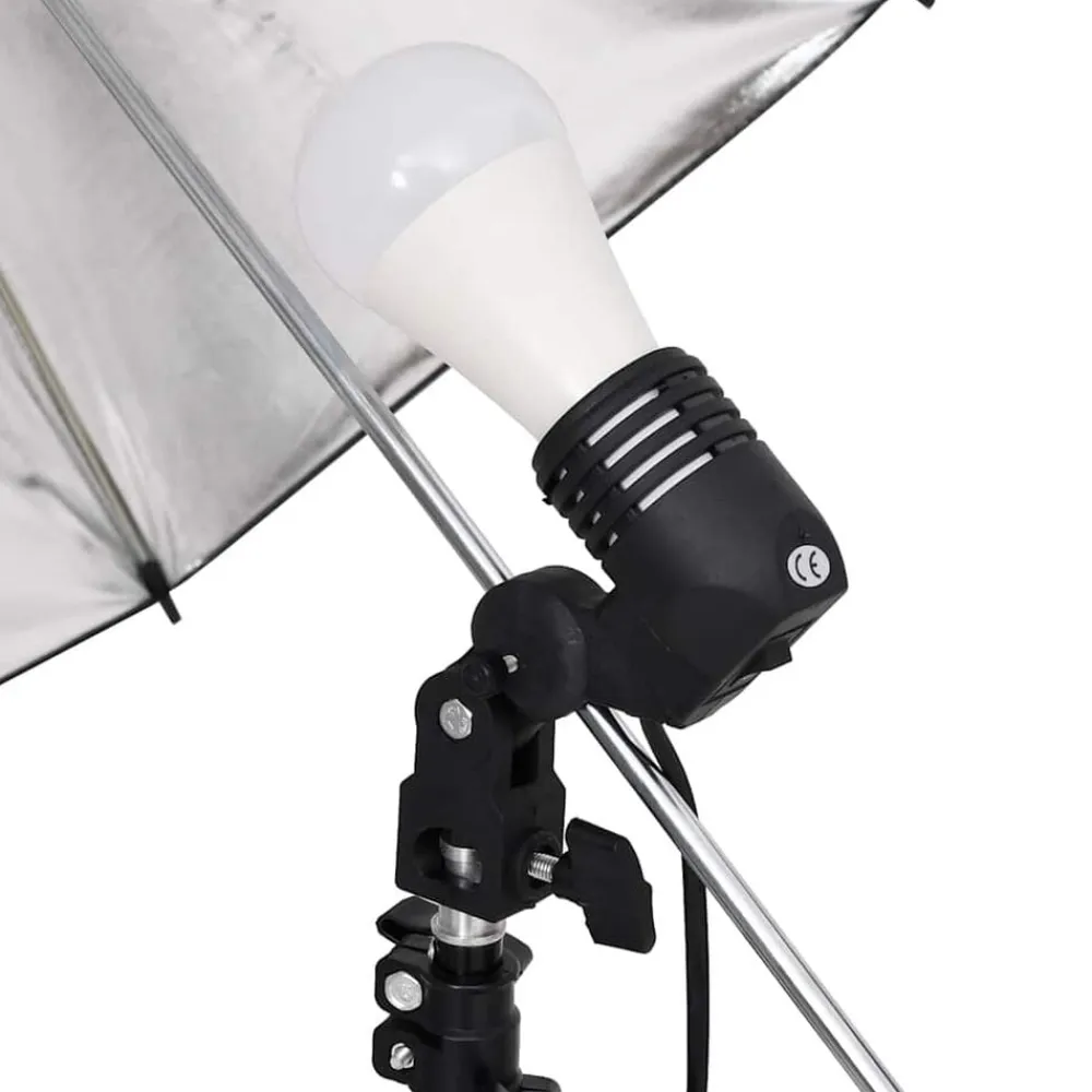 vidaXL Kit de estudio fotográfico con set de luces y fondo