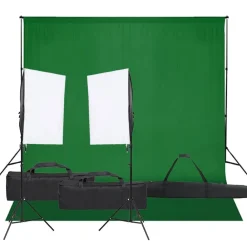 vidaXL Cámaras Y Objetivos-Kit de estudio fotográfico con set de luces y fondo