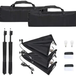 vidaXL Cámaras Y Objetivos-Kit de estudio fotográfico con set de luces y fondo