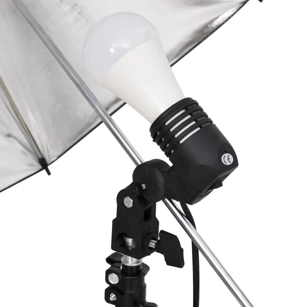 vidaXL Kit de estudio fotográfico con set de luces, fondo y reflector Best