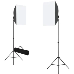 vidaXL Cámaras Y Objetivos-Kit de estudio fotográfico con luces softbox y fondo