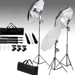 vidaXL Cámaras Y Objetivos-Kit de estudio fotográfico con set de luces y fondo