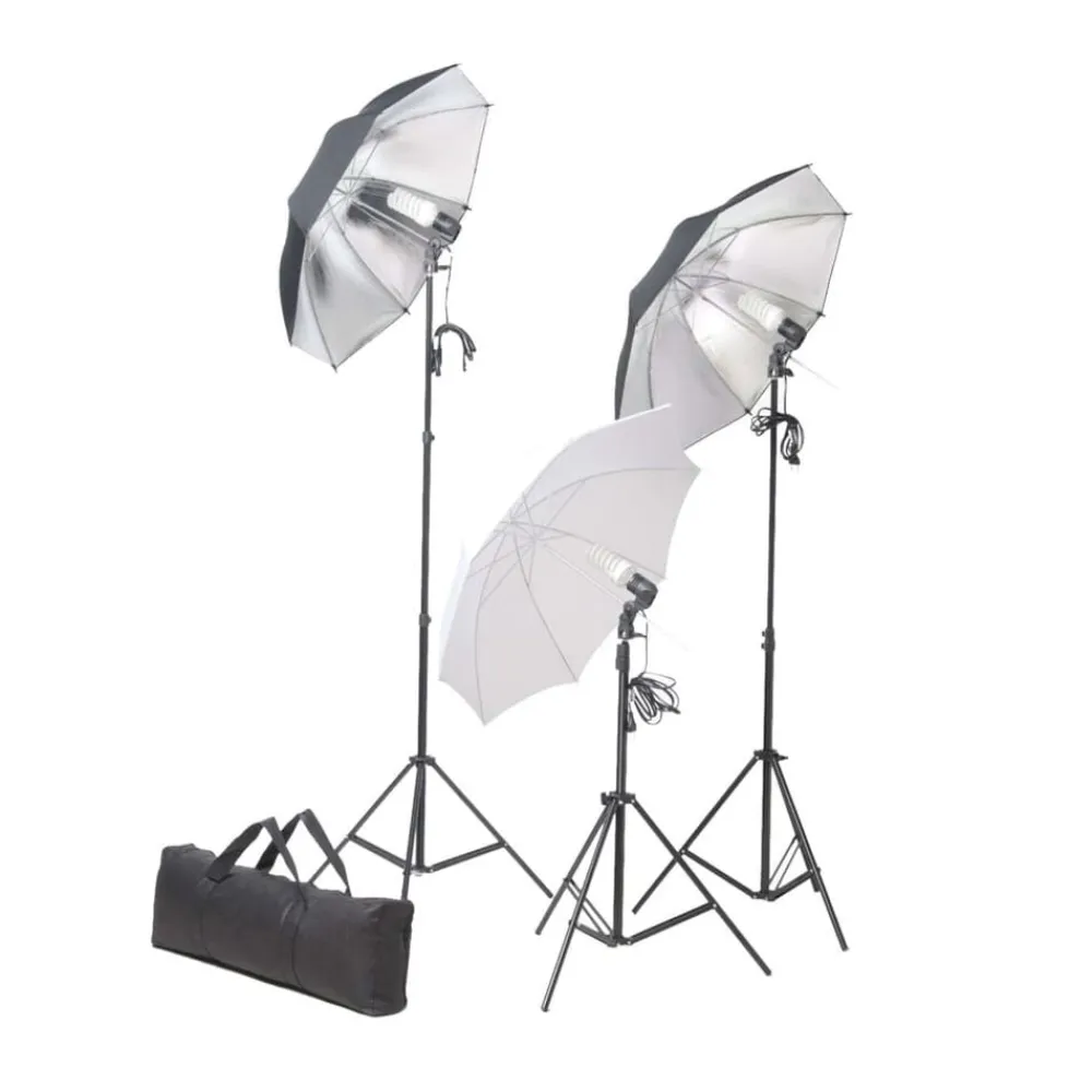 vidaXL Cámaras Y Objetivos-Kit de estudio fotográfico con set de luces y fondo