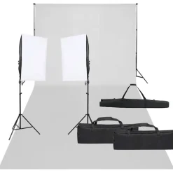 vidaXL Cámaras Y Objetivos-Kit de estudio fotográfico con set de luces y fondo