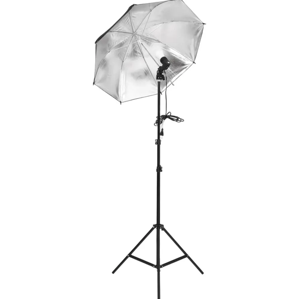 vidaXL Cámaras Y Objetivos-Kit de estudio fotográfico con set de luces, fondo y reflector
