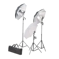 vidaXL Kit de estudio fotográfico con telón de fondo y set de luces Hot