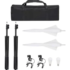 vidaXL Kit de estudio fotográfico con set de luces y fondo Clearance