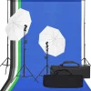 vidaXL Cámaras Y Objetivos-Kit de estudio fotográfico con set de luces y fondo