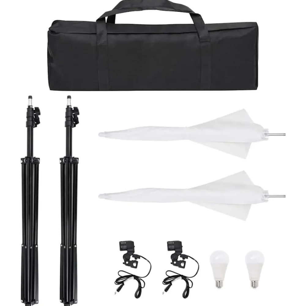 vidaXL Cámaras Y Objetivos-Kit de estudio fotográfico con set de luces y fondo