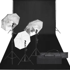 vidaXL Cámaras Y Objetivos-Kit de estudio fotográfico con set de luces y fondo