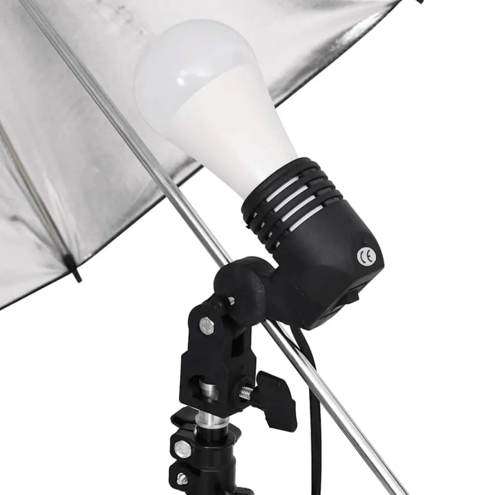 vidaXL Kit de estudio fotográfico con set de luces, fondo y reflector Best