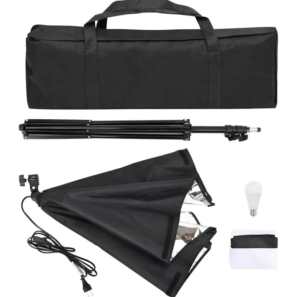 vidaXL Cámaras Y Objetivos-Kit de estudio fotográfico con softbox y fondo