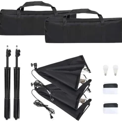vidaXL Cámaras Y Objetivos-Kit de estudio fotográfico con set de luces y fondo