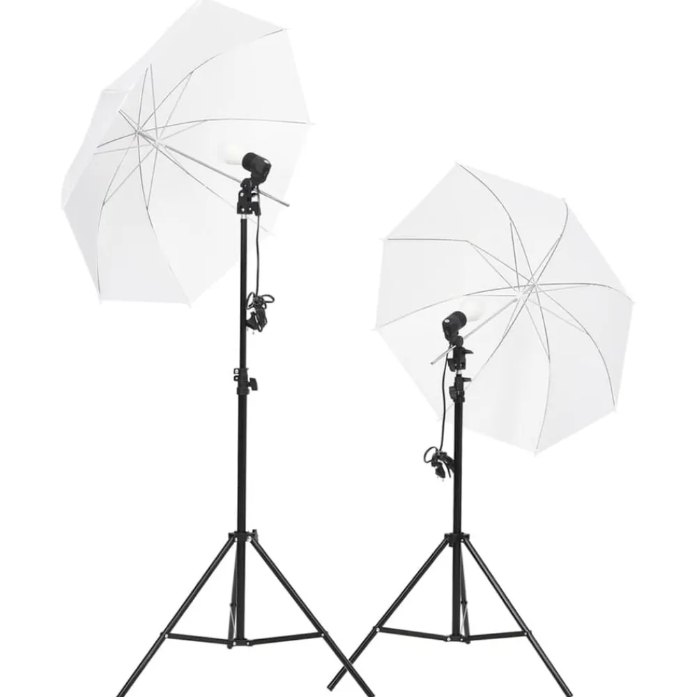vidaXL Kit de estudio fotográfico con set de luces, fondo y reflector Clearance