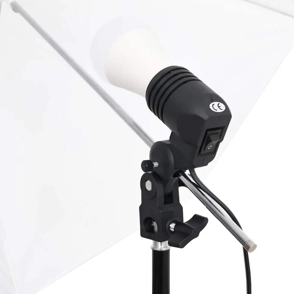 vidaXL Kit de estudio fotográfico con set de luces, fondo y reflector Clearance