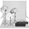 vidaXL Kit de estudio fotográfico con set de luces y fondo Clearance