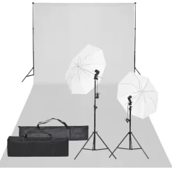 vidaXL Cámaras Y Objetivos-Kit de estudio fotográfico con set de luces y fondo
