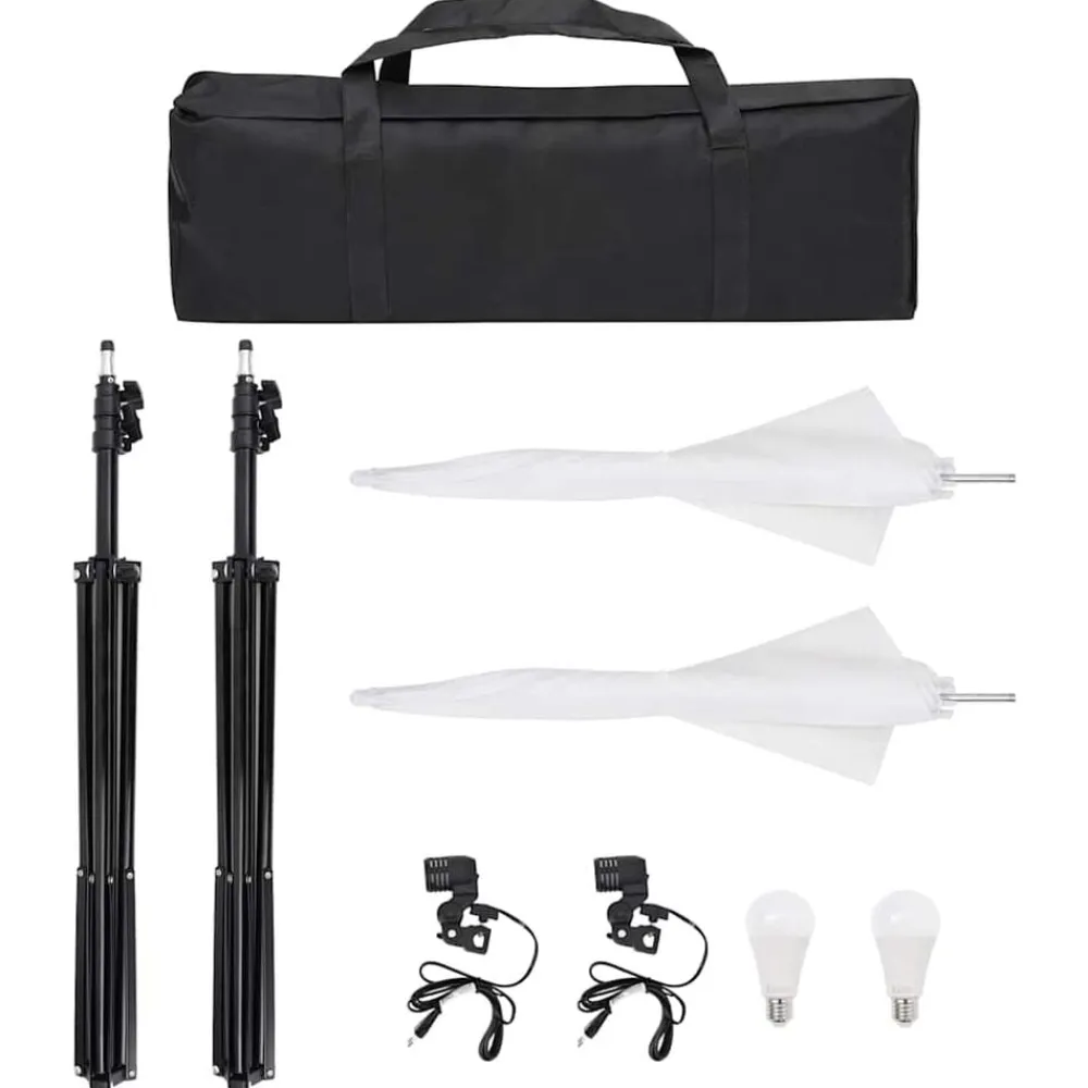 vidaXL Cámaras Y Objetivos-Kit de estudio fotográfico con set de luces y fondo