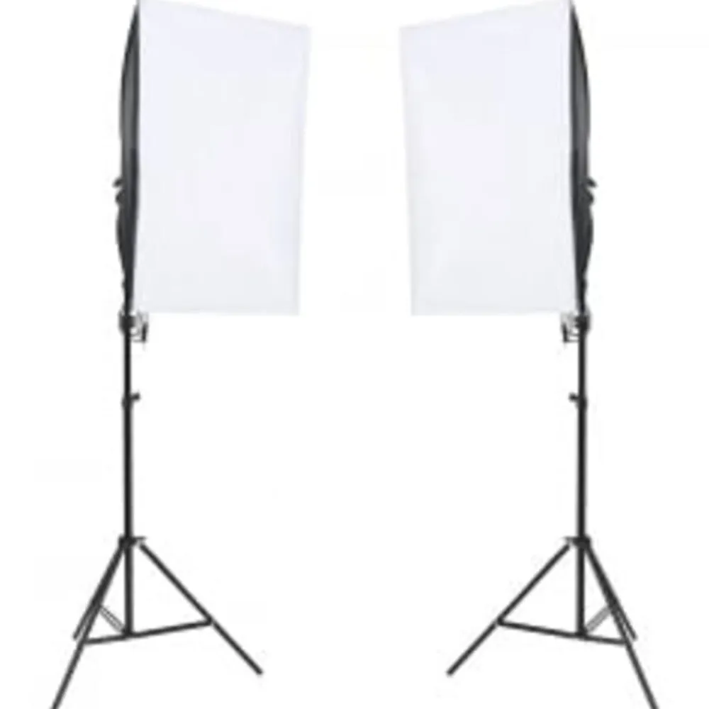 vidaXL Kit de estudio fotográfico con set de luces, fondo y reflector