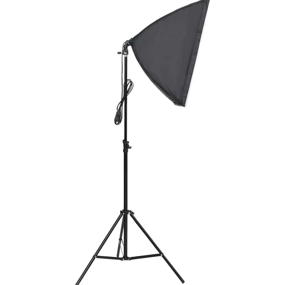 vidaXL Kit de estudio fotográfico con set de luces, fondo y reflector