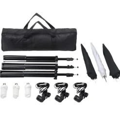 vidaXL Kit de estudio fotográfico con set de luces y fondo Verde Best
