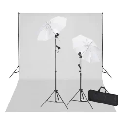 vidaXL Cámaras Y Objetivos-Kit de estudio telón fondo 600x300 cm y luces