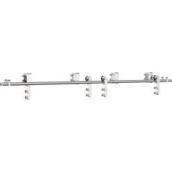 vidaXL Kit de herrajes para puerta corredera 200 cm acero plateado Outlet