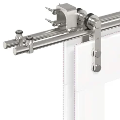 vidaXL Kit de herrajes para puerta corredera 200 cm acero plateado Outlet