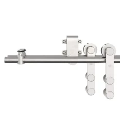 vidaXL Kit de herrajes para puerta corredera 200 cm acero plateado Outlet