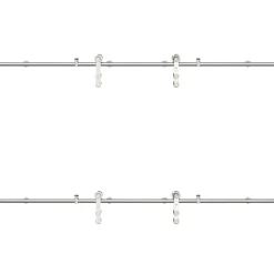 vidaXL Kit de herrajes para puerta corredera 200 cm acero plateado Outlet