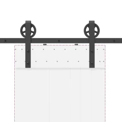 vidaXL Materiales De Construcción-Kit de herrajes para puertas correderas acero negro 183 cm