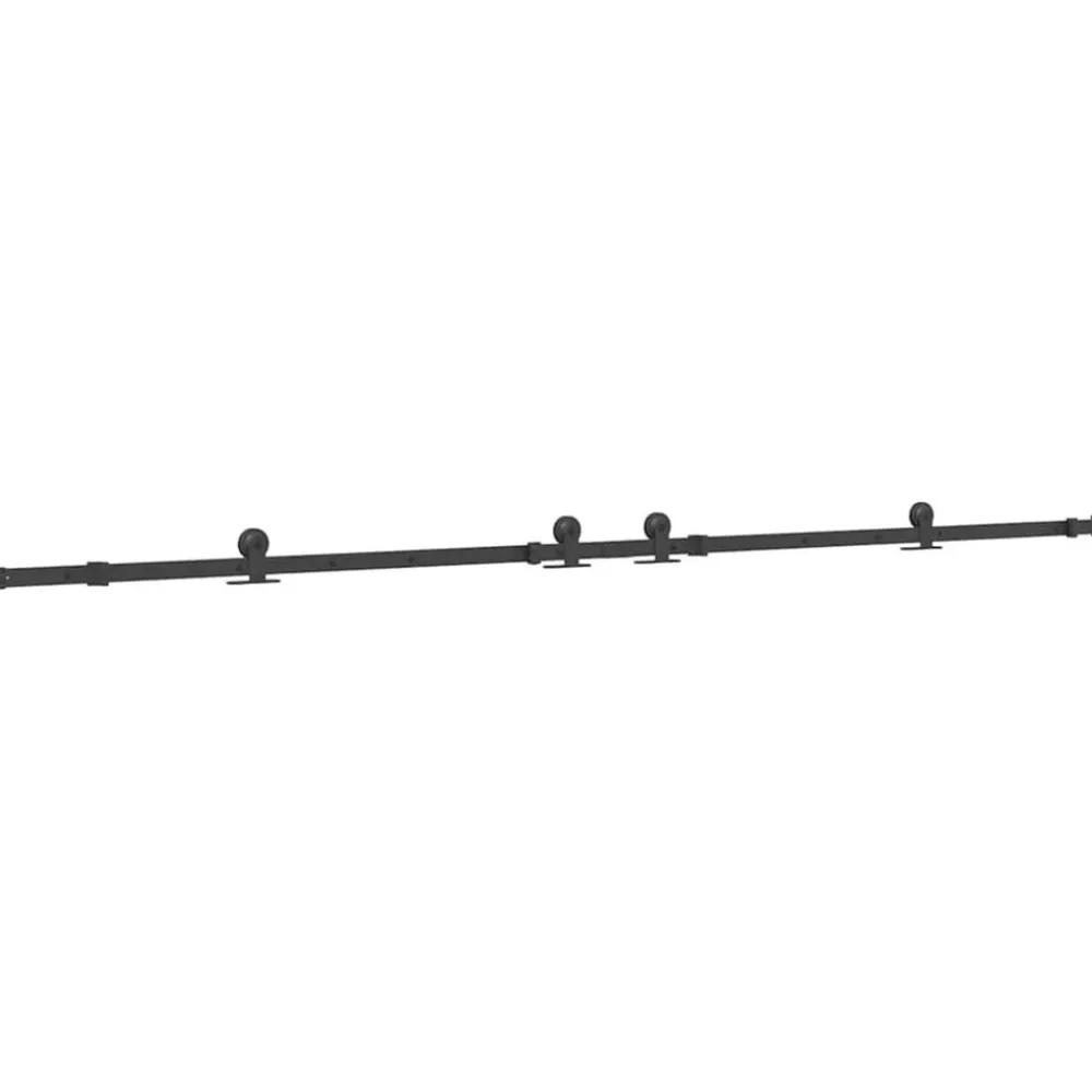 vidaXL Materiales De Construcción-Kit de herrajes para puertas correderas acero negro 305 cm