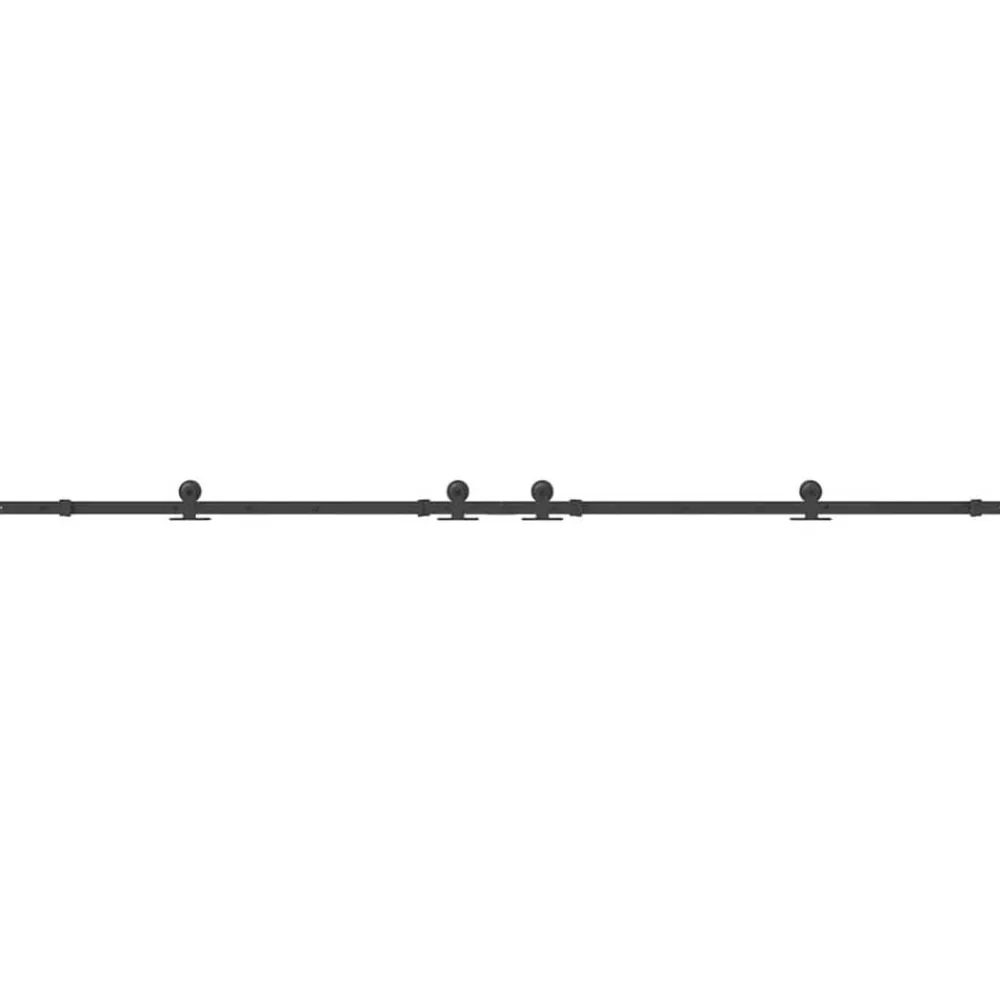 vidaXL Materiales De Construcción-Kit de herrajes para puertas correderas acero negro 305 cm